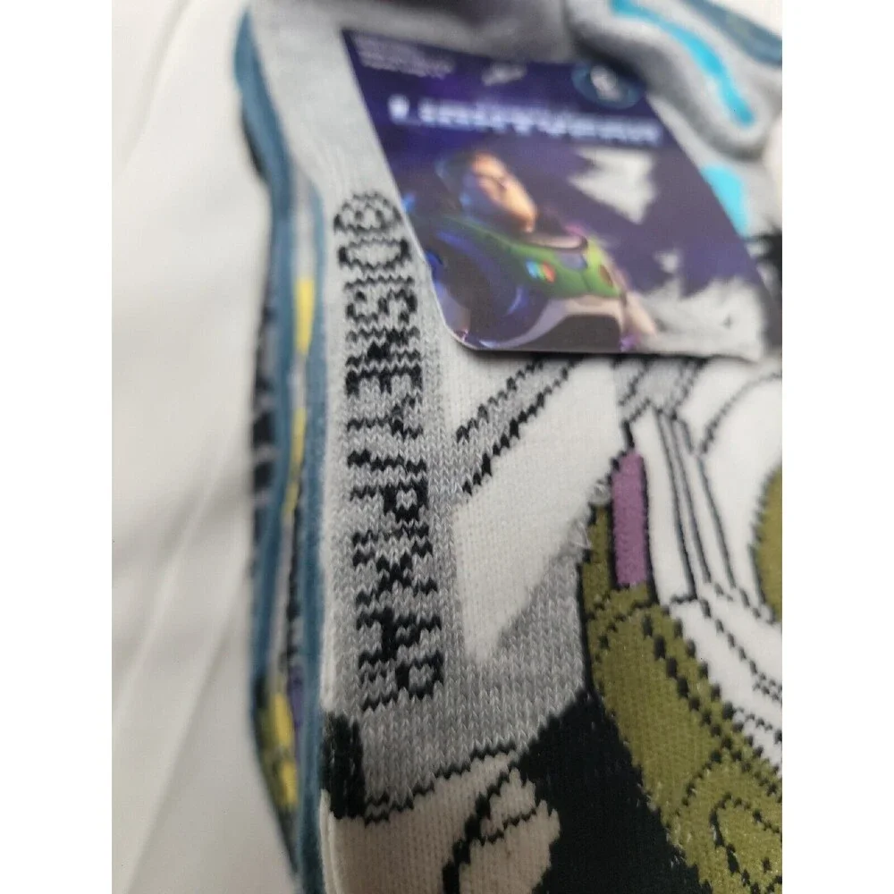 New 6 Pack Disney Pixar Buzz Lightyear Sock Sz 3-9 Men Or Women Adult Socks